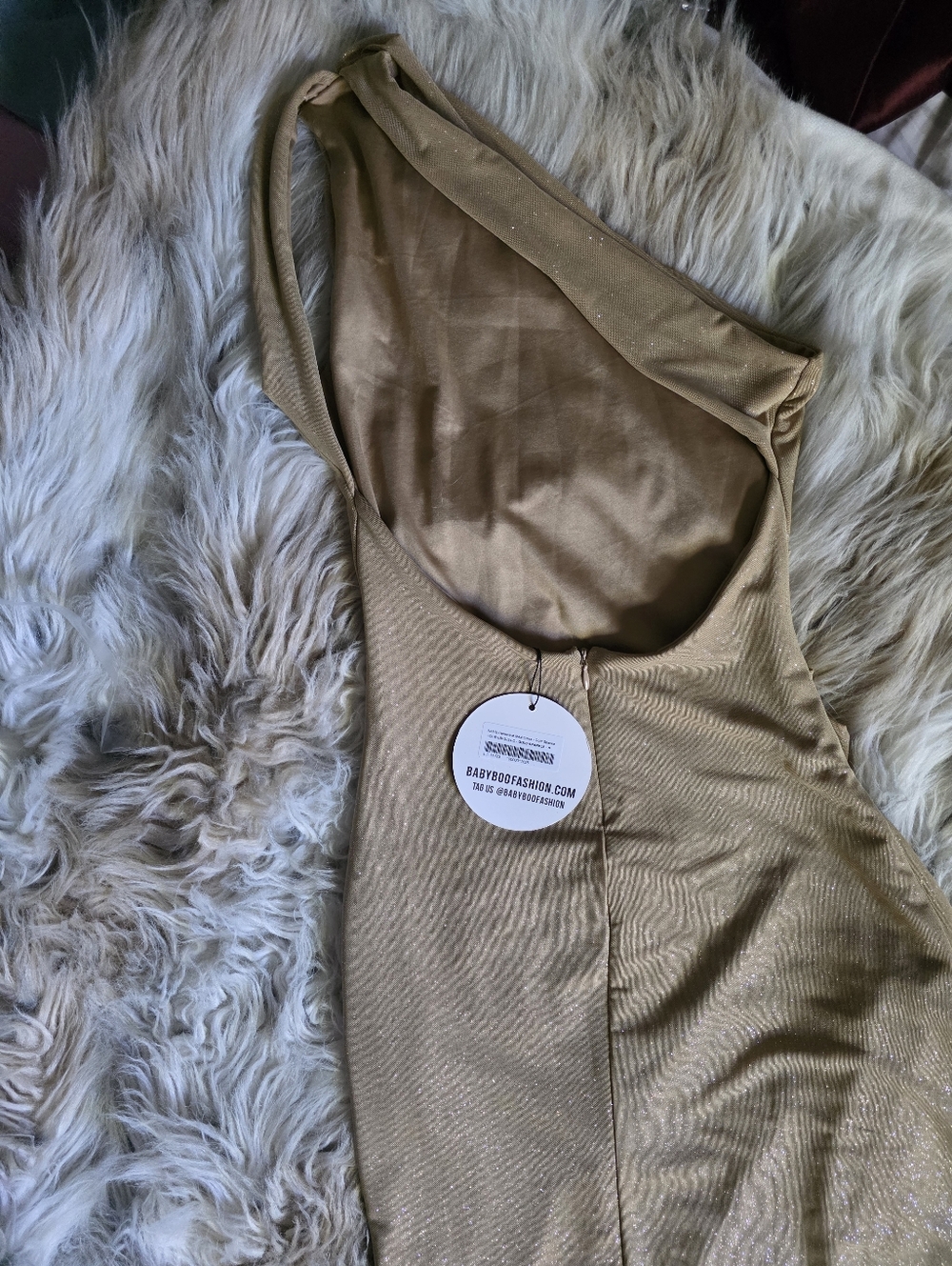 Babyboo Genevieve Maxi Dress-Gold Sparkle - Picture 7 of 8